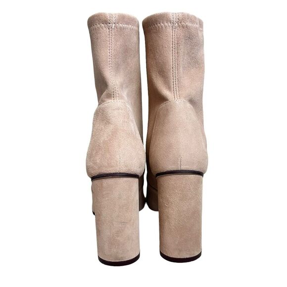 STUART WEITZMAN Boots Womens 6 Pink Margot Bootie Suede BLOCK CHUNKY SOCK $625 - Picture 4 of 12